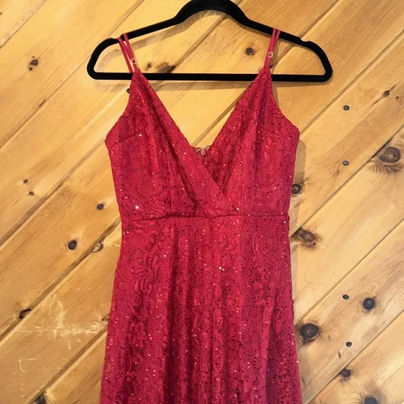 Lulus Endless Enchantment Red Sequin Lace Maxi Dress - Picture 6 of 12